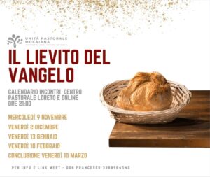Read more about the article Il lievito del VANGELO – calendario incontri