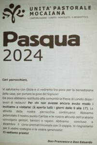 Read more about the article Pasqua 2024 – Benedizioni delle Famiglie