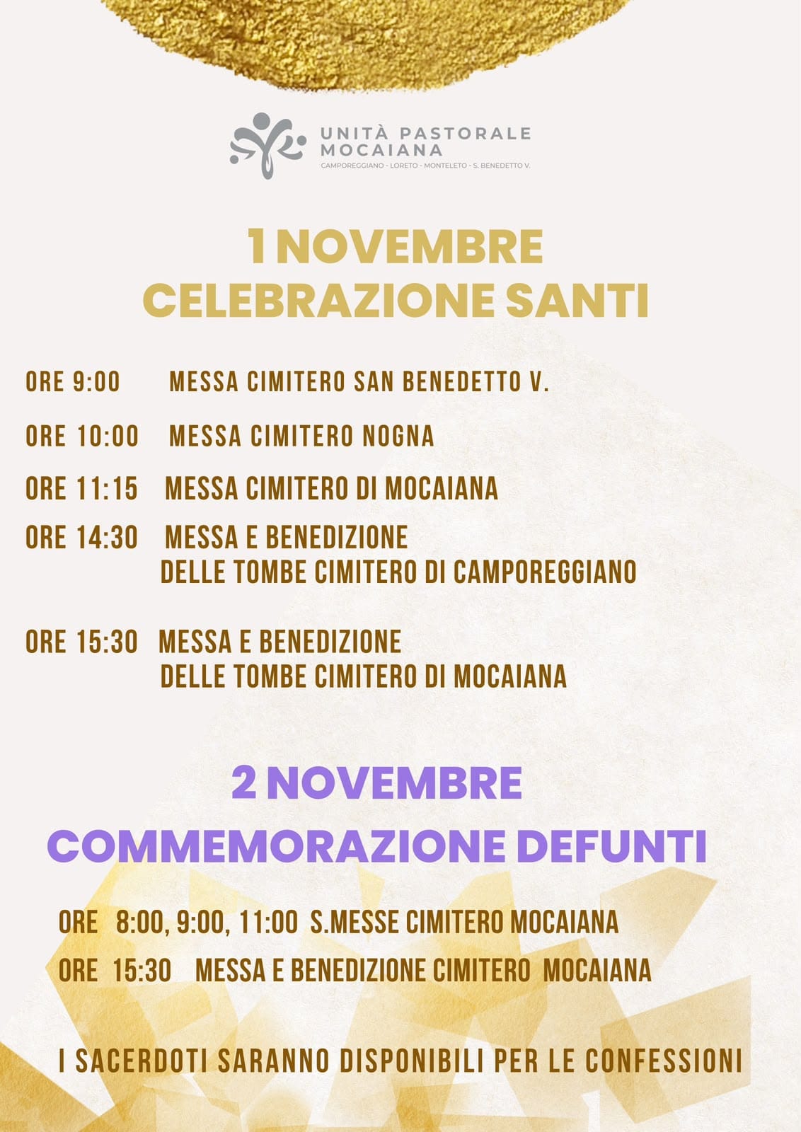 You are currently viewing Celebrazioni per tutti i Santi e defunti.